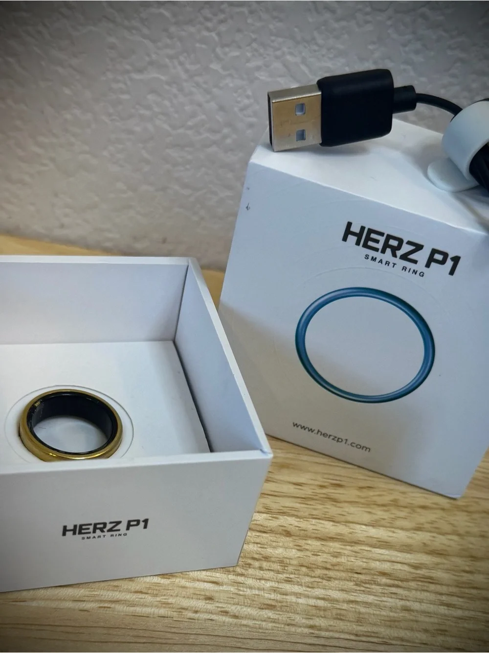 Herz P1 Smart Ring Gold, Size 8 - NEW!